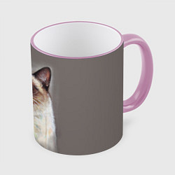 Кружка 3D Grumpy Cat, цвет: 3D-розовый кант