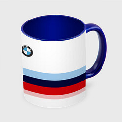 Кружка 3D BMW БМВ WHITE, цвет: 3D-белый + синий