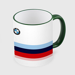 Кружка 3D BMW БМВ WHITE, цвет: 3D-зеленый кант