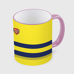 Кружка 3D Arsenal FC: Yellow style, цвет: 3D-розовый кант