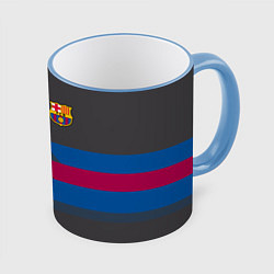 Кружка 3D Barcelona FC: Dark style, цвет: 3D-небесно-голубой кант
