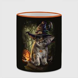 Кружка 3D Ведьмин котенок, цвет: 3D-оранжевый кант — фото 2