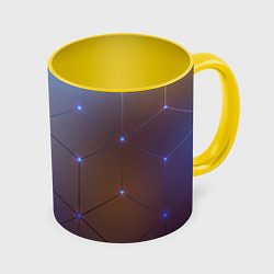 Кружка 3D НЕЙРОННАЯ СЕТЬ NEURAL NETWORK, цвет: 3D-белый + желтый