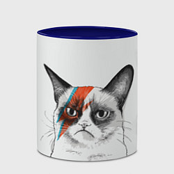 Кружка 3D David Bowie: Grumpy cat, цвет: 3D-белый + синий — фото 2