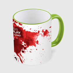 Кружка 3D Play a game?, цвет: 3D-светло-зеленый кант