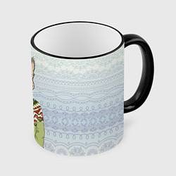 Кружка 3D Кролик хипстер, цвет: 3D-черный кант