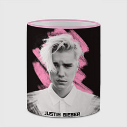 Кружка 3D Justin Bieber: Pink Splash, цвет: 3D-розовый кант — фото 2