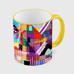 Кружка 3D RGB Geometry, цвет: 3D-желтый кант
