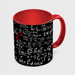 Кружка 3D E=mc2, цвет: 3D-белый + красный