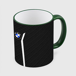 Кружка 3D BMW CARBON БМВ КАРБОН, цвет: 3D-зеленый кант