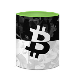 Кружка 3D Bitcoin: Poly Style, цвет: 3D-белый + светло-зеленый — фото 2