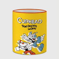 Кружка 3D Cuphead: Don't deal with the Devil, цвет: 3D-оранжевый кант — фото 2