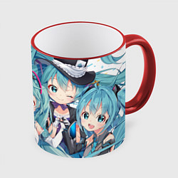 Кружка 3D Hatsune Miku, цвет: 3D-красный кант