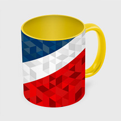 Кружка 3D Форма России, цвет: 3D-белый + желтый