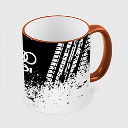 Кружка 3D Audi: Black Spray, цвет: 3D-оранжевый кант