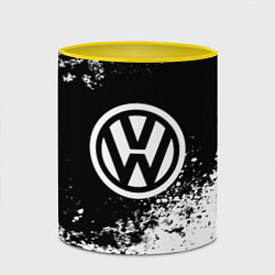 Кружка 3D Volkswagen: Black Spray, цвет: 3D-белый + желтый — фото 2