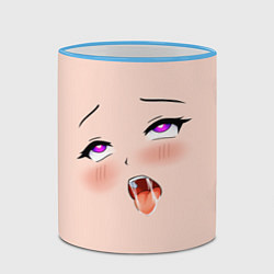 Кружка 3D Ahegao Face, цвет: 3D-небесно-голубой кант — фото 2