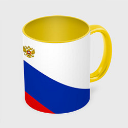 Кружка 3D Russia: Geometry Tricolor, цвет: 3D-белый + желтый