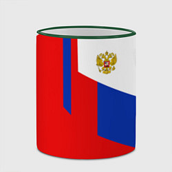 Кружка 3D Russia: Geometry Tricolor, цвет: 3D-зеленый кант — фото 2