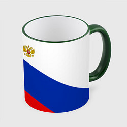 Кружка 3D Russia: Geometry Tricolor, цвет: 3D-зеленый кант