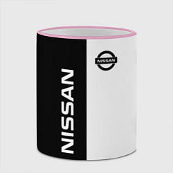 Кружка 3D Nissan B&W, цвет: 3D-розовый кант — фото 2