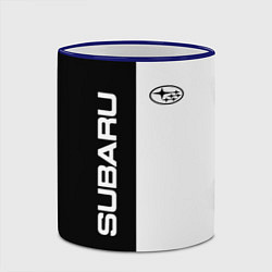 Кружка 3D Subaru B&W, цвет: 3D-синий кант — фото 2