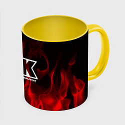 Кружка 3D Thousand Foot Krutch: Red Flame, цвет: 3D-белый + желтый