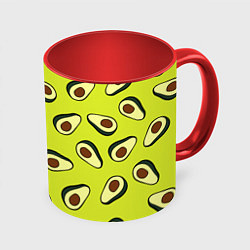Кружка 3D Стиль авокадо, цвет: 3D-белый + красный