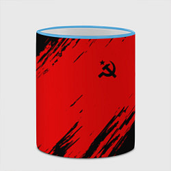 Кружка 3D USSR: Red Patriot, цвет: 3D-небесно-голубой кант — фото 2
