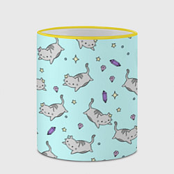 Кружка 3D Кавайные котики, цвет: 3D-желтый кант — фото 2