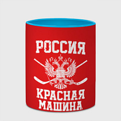 Кружка 3D Россия: Красная машина, цвет: 3D-белый + небесно-голубой — фото 2