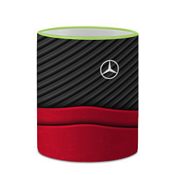 Кружка 3D Mercedes Benz: Red Carbon, цвет: 3D-светло-зеленый кант — фото 2