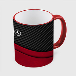 Кружка 3D Mercedes Benz: Red Carbon, цвет: 3D-красный кант