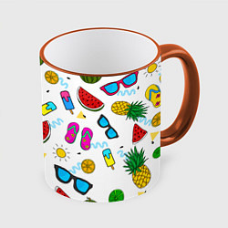 Кружка 3D Летний стиль, цвет: 3D-оранжевый кант