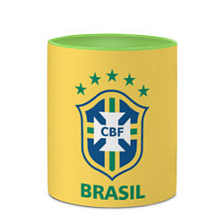 Кружка 3D Brazil Team, цвет: 3D-белый + светло-зеленый — фото 2