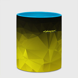 Кружка 3D Cyberpunk 2077: Yellow Poly, цвет: 3D-белый + небесно-голубой — фото 2