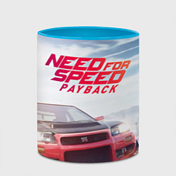 Кружка 3D Need for Speed: Payback, цвет: 3D-белый + небесно-голубой — фото 2