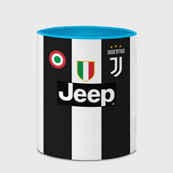 Кружка 3D FC Juventus 18-19, цвет: 3D-белый + небесно-голубой — фото 2