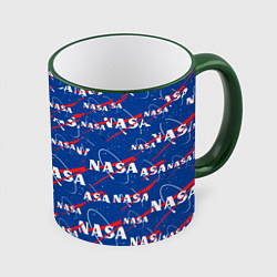 Кружка 3D NASA: Logo Pattern, цвет: 3D-зеленый кант
