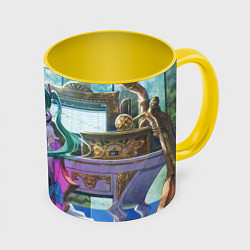 Кружка цветная Мика Хацуне в консерватории в наушниках