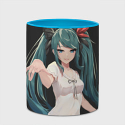 Кружка 3D Hatsune Miku, цвет: 3D-белый + небесно-голубой — фото 2