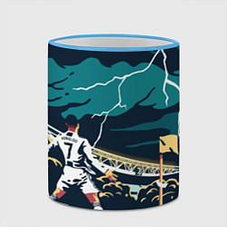 Кружка 3D Ronaldo lightning, цвет: 3D-небесно-голубой кант — фото 2