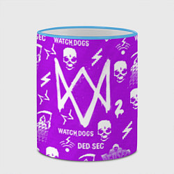 Кружка 3D Watch Dogs 2: Violet Pattern, цвет: 3D-небесно-голубой кант — фото 2