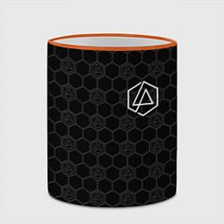 Кружка 3D Linkin Park: Black Carbon, цвет: 3D-оранжевый кант — фото 2