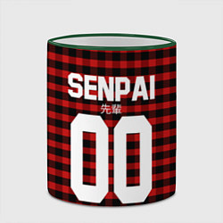 Кружка 3D Senpai 00: Red Grid, цвет: 3D-зеленый кант — фото 2