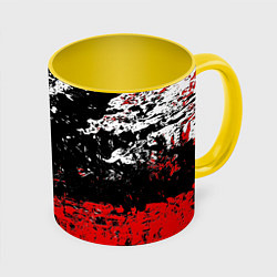 Кружка 3D Брызги красок, цвет: 3D-белый + желтый