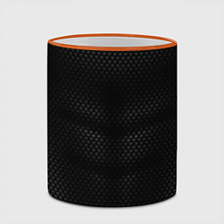 Кружка 3D Карбоновая броня, цвет: 3D-оранжевый кант — фото 2