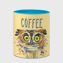 Кружка 3D Owls like coffee, цвет: 3D-белый + небесно-голубой — фото 2