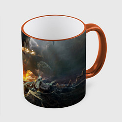 Кружка 3D TES: Dragon Flame, цвет: 3D-оранжевый кант
