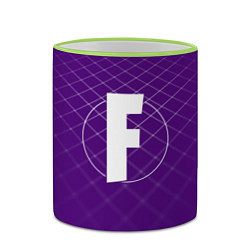 Кружка 3D F – Fortnite, цвет: 3D-светло-зеленый кант — фото 2